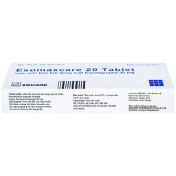 Thuốc Esomaxcare 20 Square điều trị loét dạ dày tá tràng lành tính (3 vỉ x 10 viên)
