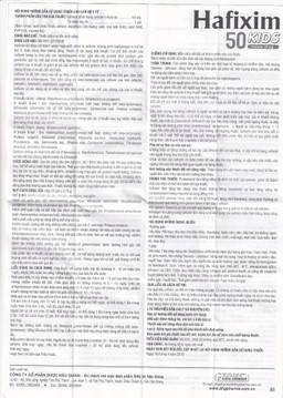 Bột Hafixim 50 Kids DHG điều trị nhiễm khuẩn (24 gói)