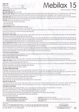 Thuốc Mebilax 15 DHG điều trị viêm đau cơ xương khớp (2 vỉ x 10 viên) 