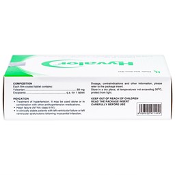 Thuốc Hyvalor 80mg United điều trị tăng huyết áp, suy tim (3 vỉ x 10 viên)