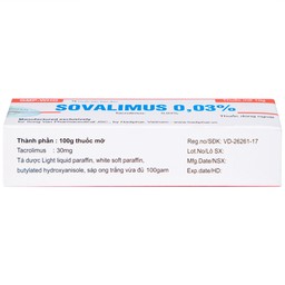 Thuốc mỡ Sovalimus 0.03% Hadiphar điều trị viêm da (10g)