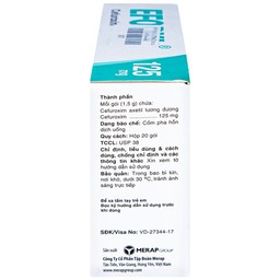 Cốm Efodyl 125mg Merap điều trị nhiễm khuẩn nhẹ đến vừa (20 gói)