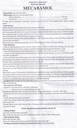 Viên nén Mecabamol 750mg Hà Tây điều trị các bệnh lý cơ xương cấp tính (6 vỉ x 10 viên)