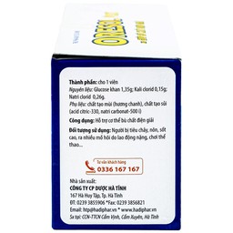 Viên sủi Oresol Pluz Hadiphar giúp bù chất điện giải (10 viên)