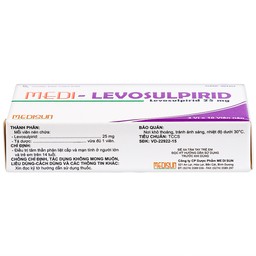 Viên nén Medi-Levosulpirid 25mg Medisun điều trị tâm thần phân liệt cấp và mạn tính (3 vỉ x 10 viên)