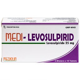 Viên nén Medi-Levosulpirid 25mg Medisun điều trị tâm thần phân liệt cấp và mạn tính (3 vỉ x 10 viên)