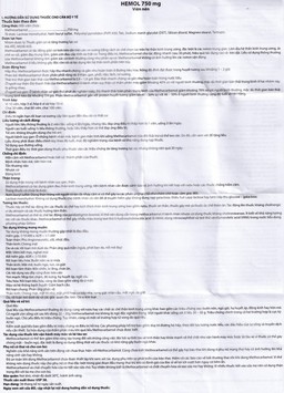 Thuốc Hemol 750mg Phương Đông điều trị ngắn hạn rối loạn cơ xương cấp (10 vỉ x 10 viên)