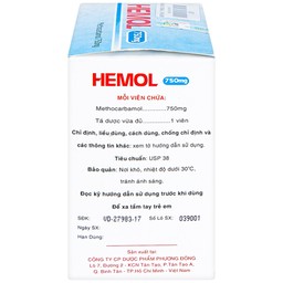 Thuốc Hemol 750mg Phương Đông điều trị ngắn hạn rối loạn cơ xương cấp (10 vỉ x 10 viên)