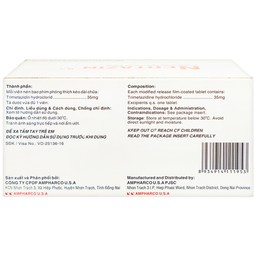 Thuốc Neotazin MR 35mg Ampharco trị đau thắt ngực (10 vỉ x 10 viên)