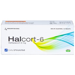 Thuốc Halcort-6 Davipharm kháng viêm, trị viêm khớp dạng thấp, điều trị sốc phản vệ, hen (3 vỉ x 10 viên)