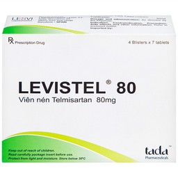 Viên nén Levistel 80 Tada Pharma điều trị tăng huyết áp, suy tim (4 vỉ x 7 viên)