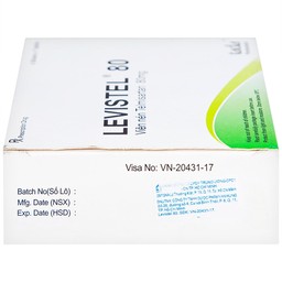 Viên nén Levistel 80 Tada Pharma điều trị tăng huyết áp, suy tim (4 vỉ x 7 viên)