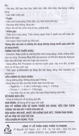 Thuốc Spasticon TV.Pharm điều trị bệnh não do chấn thương (6 vỉ x 10 viên)