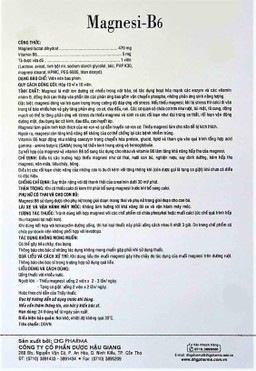 Viên nén Magnesi-B6 DHG Pharma giảm các triệu chứng thiếu hụt magnesi, nôn mửa, khó chịu (10 vỉ x 10 viên)