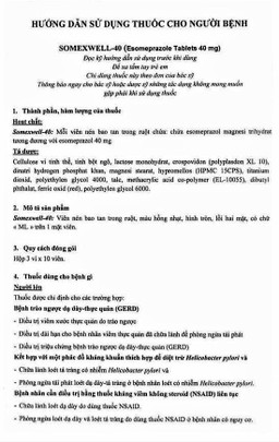 Thuốc Somexwell-40mg Micro điều trị trào ngược dạ dày (3 vỉ x 10 viên)