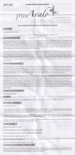 Thuốc proAvalo 0.03mg Babiophar tránh thai hằng ngày (1 vỉ x 28 viên)