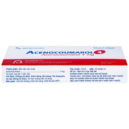 Thuốc Acenocoumarol 4 SPM điều trị và ngăn ngừa bệnh nghẽn mạch (3 vỉ x 10 viên)