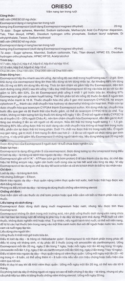 Viên nang Orieso 20mg Đông Nam điều trị loét dạ dày - tá tràng (3 vỉ x 10 viên)