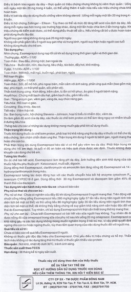 Viên nang Orieso 20mg Đông Nam điều trị loét dạ dày - tá tràng (3 vỉ x 10 viên)