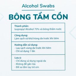 Bông tẩm cồn Alcohol Swabs Liworldco (100 miếng) làm sạch và khử trùng da trước khi tiêm