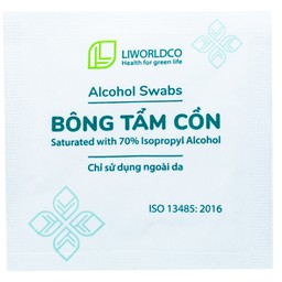 Bông tẩm cồn Alcohol Swabs Liworldco (100 miếng) làm sạch và khử trùng da trước khi tiêm
