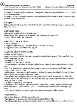 Thuốc Boncium Gracure phòng và điều trị thiếu Canxi và Vitamin D3 (3 vỉ x 10 viên)