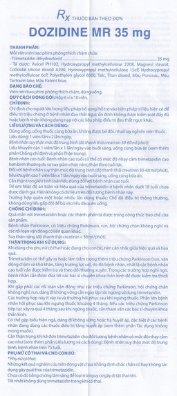 Thuốc Dozidine MR 35mg Domesco điều trị triệu chứng đau thắt ngực ổn định (6 vỉ x 10 viên)