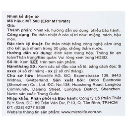 Nhiệt kế điện tử đo thân nhiệt Microlife MT500