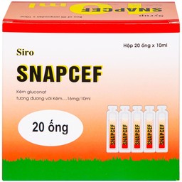 Siro Snapcef 16mg/10ml Hải Dương bổ sung kẽm, tăng cường sức đề kháng (20 ống x 10ml) 