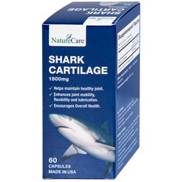 Viên uống hỗ trợ bôi trơn khớp, duy trì sức khỏe của khớp Shark Cartilage NatureCare (60 viên)