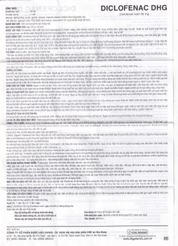 Thuốc Diclofenac DHG điều trị viêm, đau trong rối loạn cơ xương khớp (10 vỉ x 10 viên)