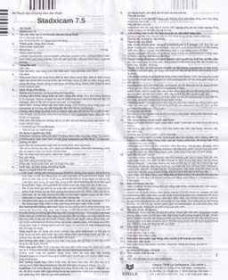 Thuốc Stadxicam 7.5 Stella điều trị viêm khớp dạng thấp (5 vỉ x 10 viên)