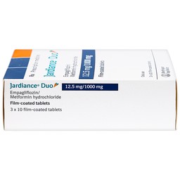 Viên nén Jardiance Duo 12.5mg/1000mg điều trị đái tháo đường típ 2 (3 vỉ x 10 viên)