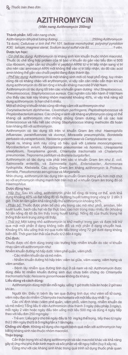 Thuốc Azithromycin 250 Armephaco điều trị nhiễm khuẩn (1 vỉ x 6 viên)