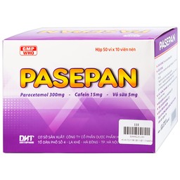 Viên nén Pasepan Hataphar hạ sốt, giảm đau, điều trị cảm lạnh, cảm cúm, nhức đầu (50 vỉ x 10 viên)