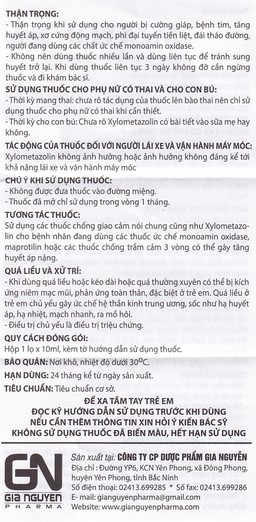 Thuốc nhỏ mũi Jazxylo Gia Nguyễn giảm ngạt mũi, sổ mũi, sung huyết (10ml)