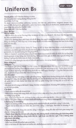 Thuốc Uniferon B9 Mediplantex điều trị thiếu máu do thiếu sắt và acid folic (3 vỉ x 10 viên)