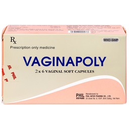 Viên đặt phụ khoa Vaginapoly Phil Inter điều trị nhiễm trùng ở âm đạo (2 vỉ x 6 viên)