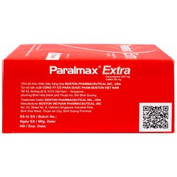 Viên nén Paralmax Extra 500mg/65mg Boston giảm đau nhẹ đến trung bình và hạ sốt  (15 vỉ x 12 viên)