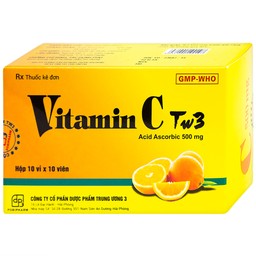 Thuốc Vitamin C TW3 điều trị bệnh do thiếu vitamin C (10 vỉ x 10 viên)