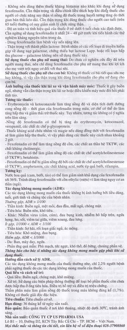 Thuốc Cadifast 120 USA Pharma điều trị mày đay mạn tính vô căn, giảm viêm mũi dị ứng (3 vỉ x 10 viên)