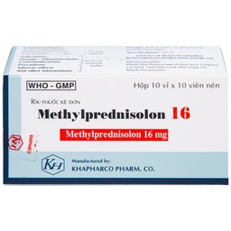 Thuốc Methylprednisolon 16 Khapharco kháng viêm, điều trị viêm khớp dạng thấp, lupus ban đỏ hệ thống (10 vỉ x 10 viên)