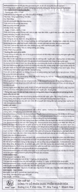 Thuốc Methylprednisolon 16 Khapharco kháng viêm, điều trị viêm khớp dạng thấp, lupus ban đỏ hệ thống (10 vỉ x 10 viên)