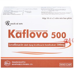 Thuốc Kaflovo 500 Khapharco điều trị nhiễm khuẩn do vi khuẩn, viêm phổi, nhiễm khuẩn da (10 vỉ x 5 viên)