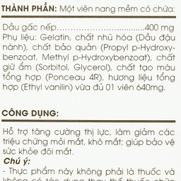 Viên uống Dầu Gấc Tuệ Linh hỗ trợ bảo vệ sức khỏe đôi mắt, tăng cường thị lực (60 viên)