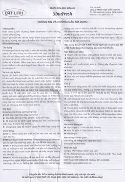 Muối rửa mũi xoang Sinufresh Cát Linh (30 gói và 1 chai 180ml) giúp làm sạch, giảm ngạt mũi, sổ mũi