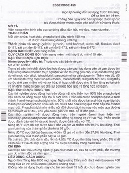 Thuốc Esserose 450 Minskintercaps cải thiện các triệu chứng bệnh lý gan (5 vỉ x 10 viên)