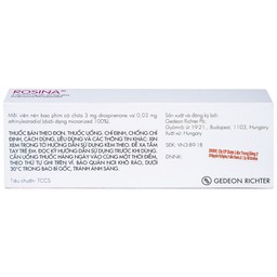 Thuốc Rosina 3mg/0.03mg Gedeon dùng để tránh thai (1 vỉ x 21 viên)