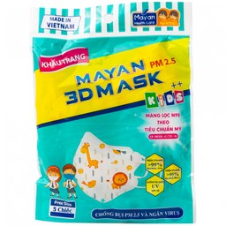 Khẩu trang trẻ em 4 lớp Mayan 3D Mask Kids (5 cái) ngăn ngừa bụi mịn PM 2.5