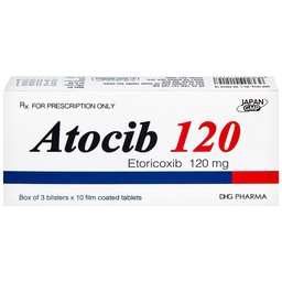 Thuốc Atocib 120mg DHG điều trị thoái hóa khớp, viêm khớp dạng thấp (3 vỉ x 10 viên)